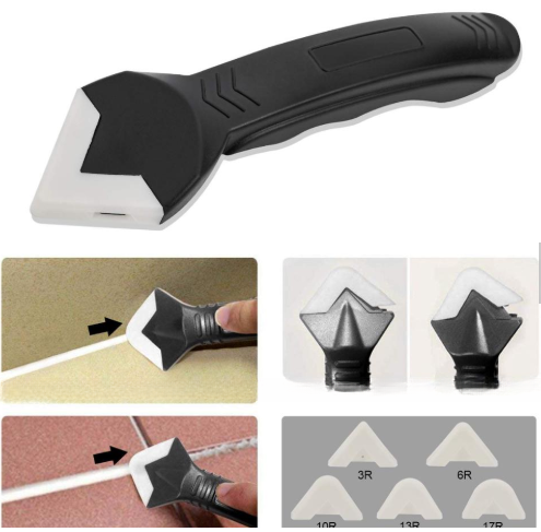 K-047 3 Pieces Caulk Tool Kit Sealant Silicone Finishing Tools Caulking Tools for Silicone Sealant Grout Finishing Sealing