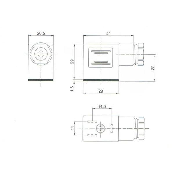 High Precision Din Connectors For Solenoid Valves Light Green Color Plug Lead Type