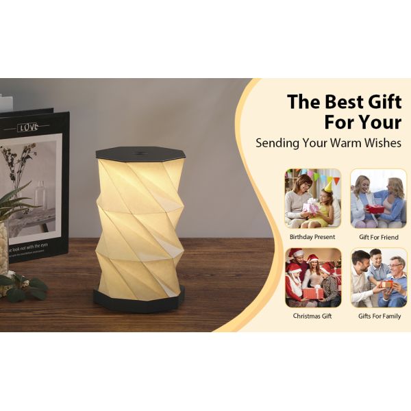 Multicolor Rotating Moodoo Origami Paper Box Lamp Foldable Adjustable