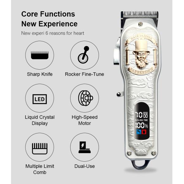 Professional Rechargeable Electric Hair Trimmer With Replacement Blade