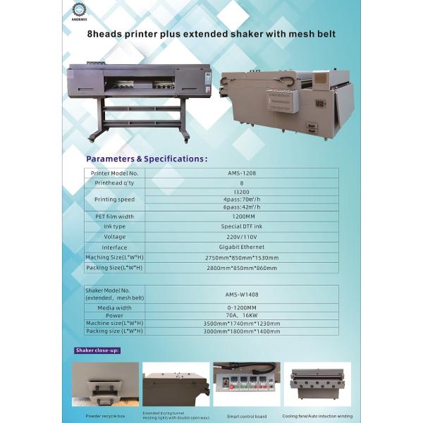 60cm DTF Printer PET Film Printer T-shirt All Fabrics Double 3200 Print Head Multicolor with Multicolor Print Page