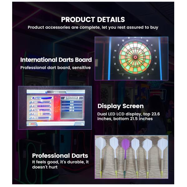 Coin Operated Indoor Commercial Arcade Machine Soft Tip Darts Machine