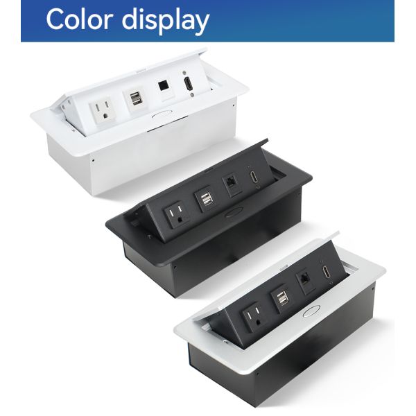 Recessed Floor Pop Up Socket Box Electrical Outlet 10W USB Space Saving