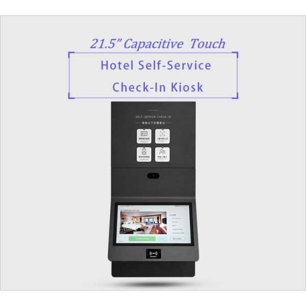 21.5 Inch Wall Mount Kiosk with Camera for Hotel Self-Service Check-in Kiosk Indoor Express Service Windows with SDK Function