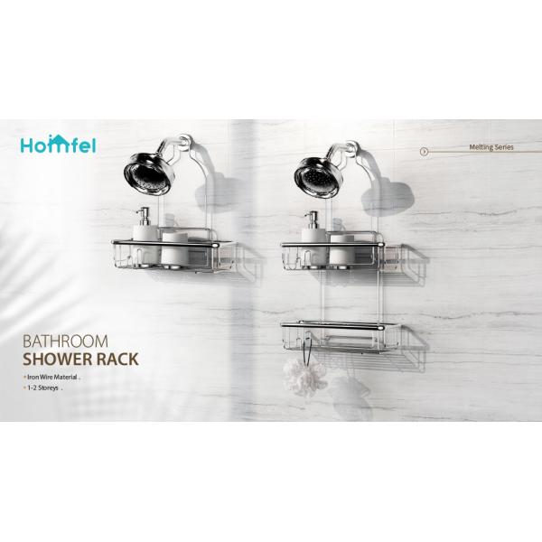 Stainless Steel Wall Mounted Bathroom Wall Shelf No Drilling 28.2*11.5*10.6cm