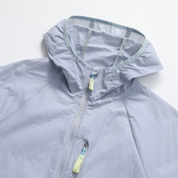 Men UPF50+ Sun Protection Jacket Cloud Weave Hidden Check Fabric Breathable Quick Dry Windproof Hooded Coat Outdoor Beach Surf Travel Lightweight Skin