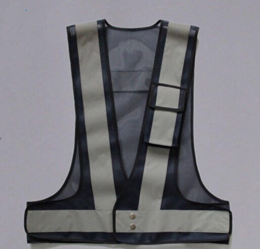 Grey Color Reflective Safety Vest With Security Warning Reflective Tape