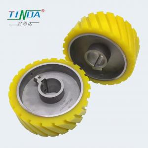 China SGS Grooved Rubber Roller Wheel For Paper PVC CPL Veneer Auto Wrapping Machine on sale