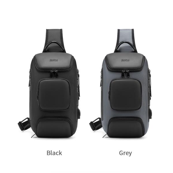 Multi Pockets Polyester Mens Sling Bag With Usb Charging Interface