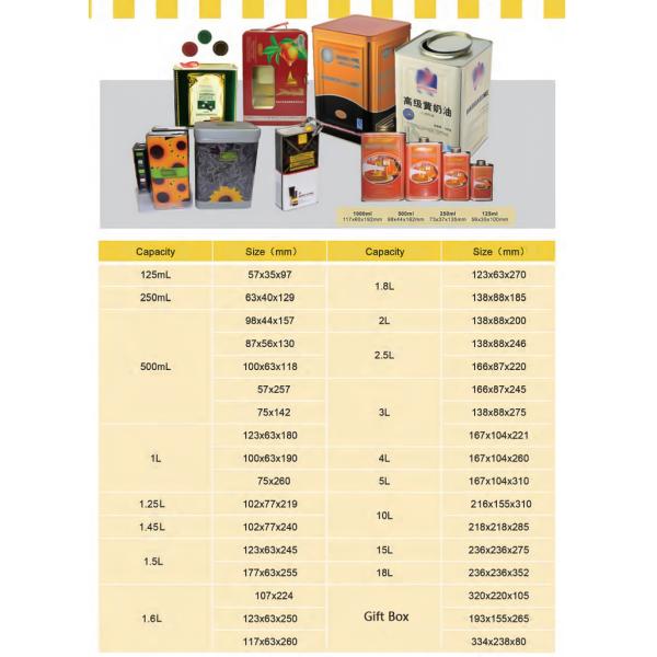Custom Empty 500ml 750ml 1L 3L Airtight Square Rectangular Olive Oil Tin Can Packaging Plastic Lids Handle Edible Oil Metal Cans