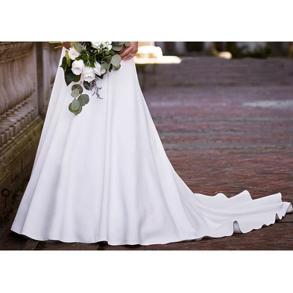 White Mermaid Long Tail Bridal Gown Long Sleeve Back Zipper With Buttons
