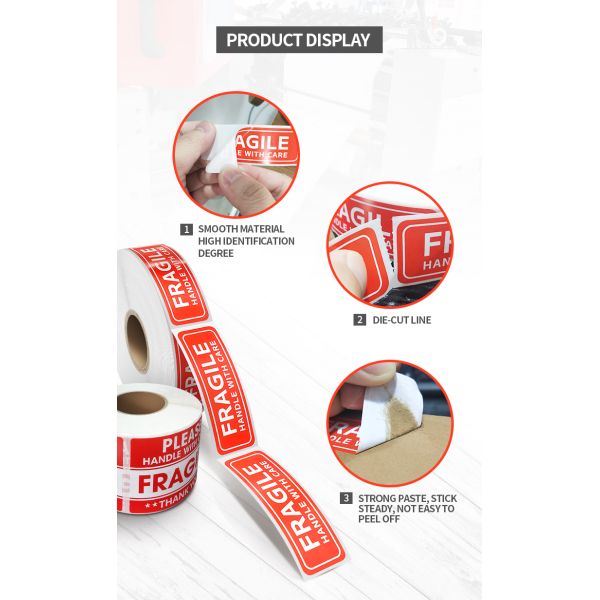 Custom Private Fragile Warning Sticker for Watch Shipping HANDLE Custom Printed