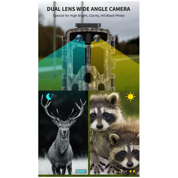 APP Hunting Game Camera 2.4" LCD Dual Lens 60M 4K /1080P / 720P 0.4S Trigger Time