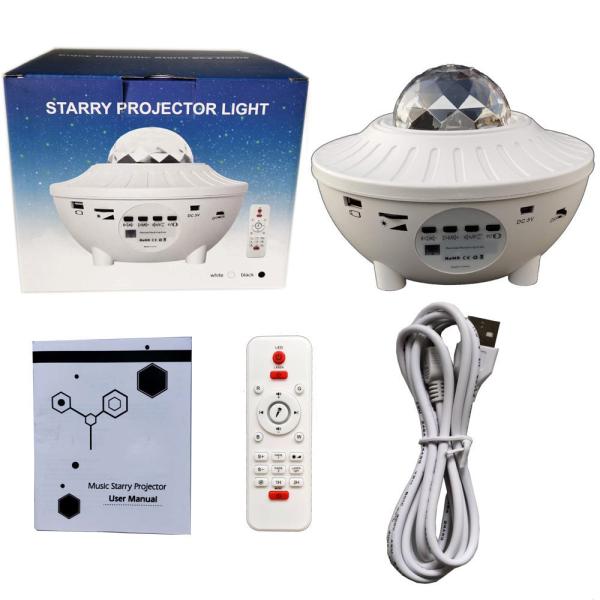 USB Starry Watermark Bluetooth Music Starlight Projector Stage Watermark Projection Lamp Night Light Star Projector Room Decor