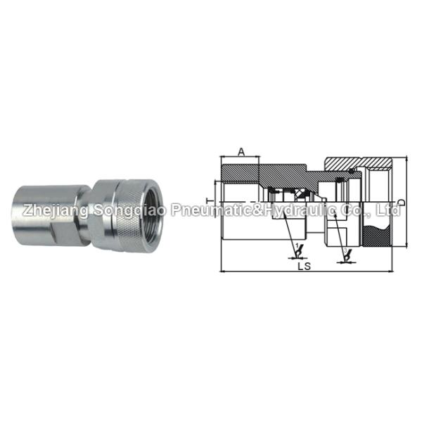 Universal Threaded Quick Connect Chrome Three , KZE-BD Hydraulic High Flow Coupler