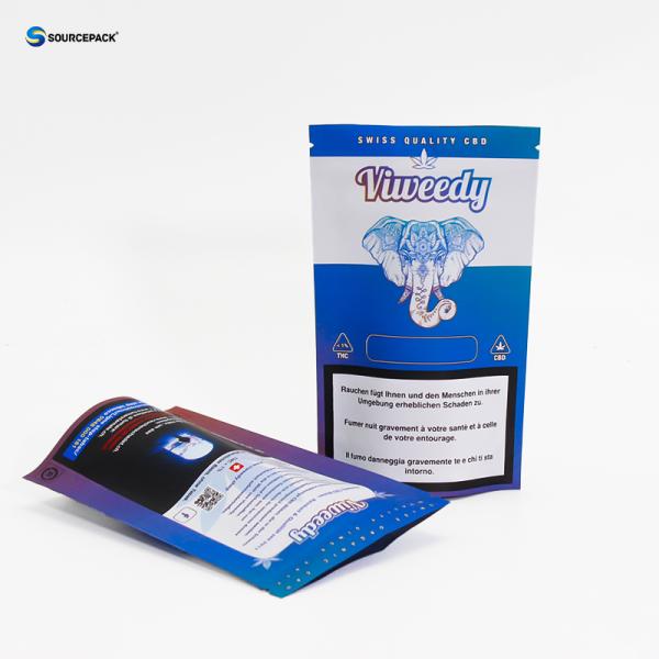 THC CBD Weed Packaging Bag for Smoking with UV Protection and Custom Design
