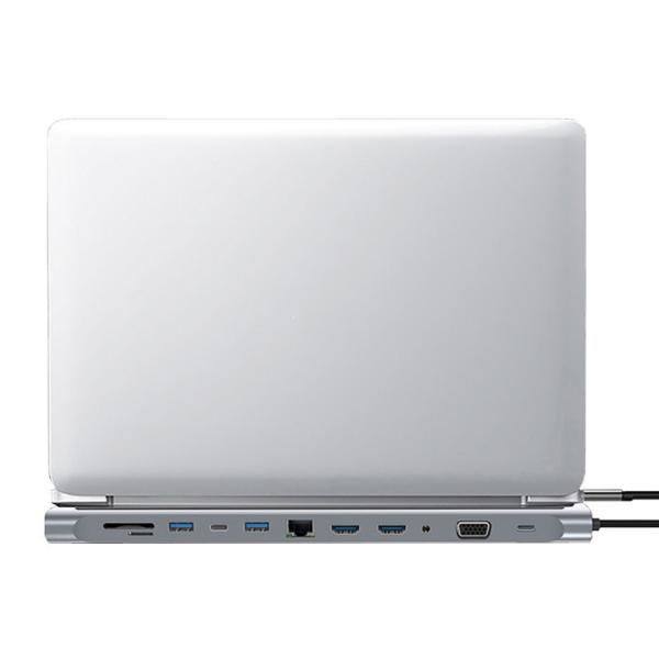Enhanced Connectivity 12 In 1 USB C Type-C Hub Multiport Dock Station With Dual HDMI