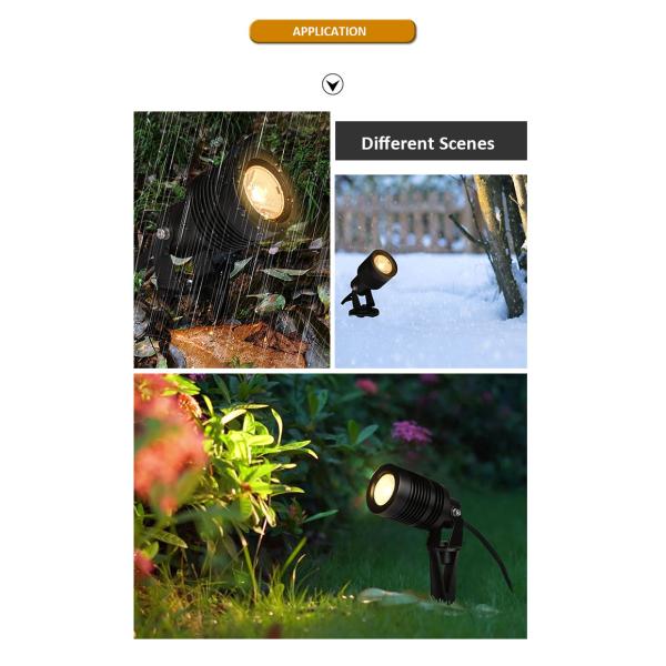 Led Garden Spike Light Decoration CREE COB LED 10W DIA63MM 12VDC With Plastic Spike