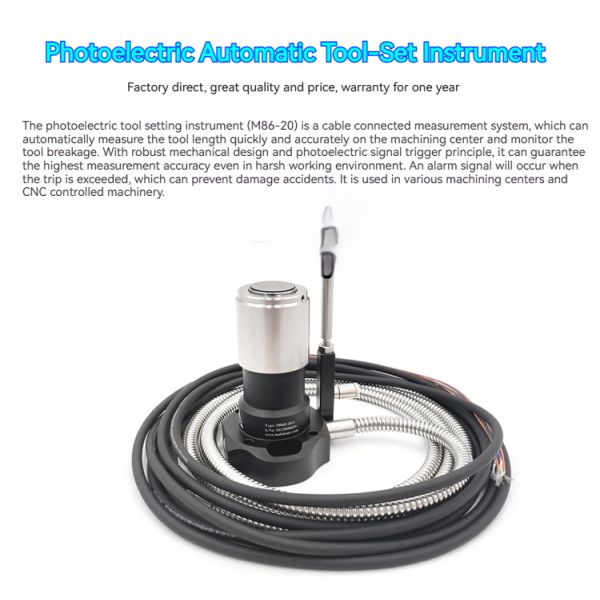 Makinopc IP68 Waterproof Oilproof Photoelectric Automatic Tool Setting Instrument Sensor DC5-24V 1 Year Warranty Machining Tool
