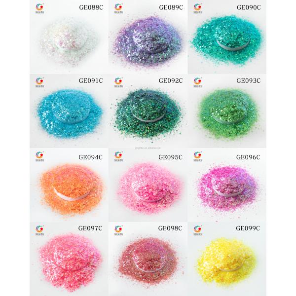Bulk Laser PET Hexagonal Plastic Glitter Mixed Black Multicolor Powder