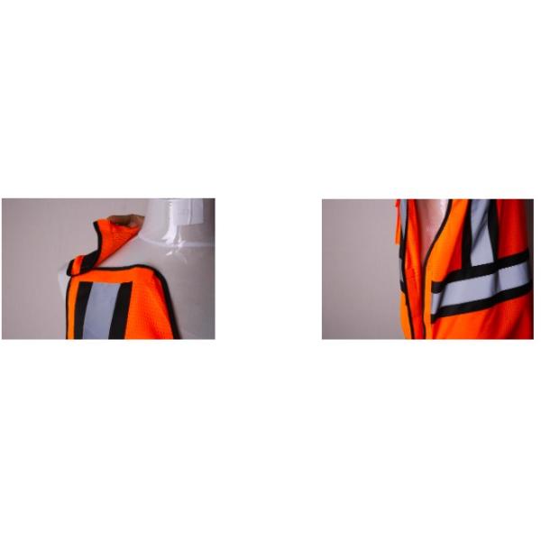 5 Points Mesh Orange Hi Vis Reflective Vest Fire Retardant For Men Workwear