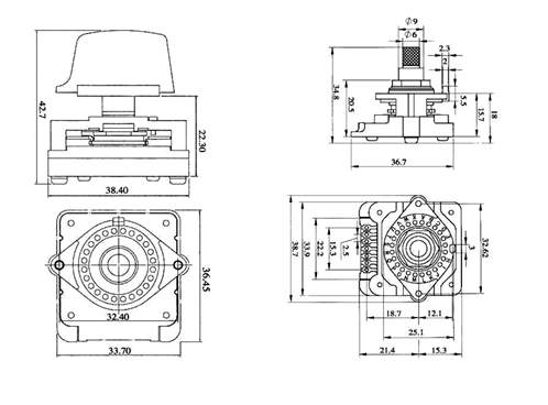 Original FUTURE Band Switch Digital Code Rotary Switch 02N NDS Series Multiple Output for CNC Mechanical Panel Mode
