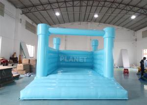 China PVC Material Inflatable Bouncy Jumping Castle Blue Slide Commercial Castle Inflatable Kids Bounce House on sale