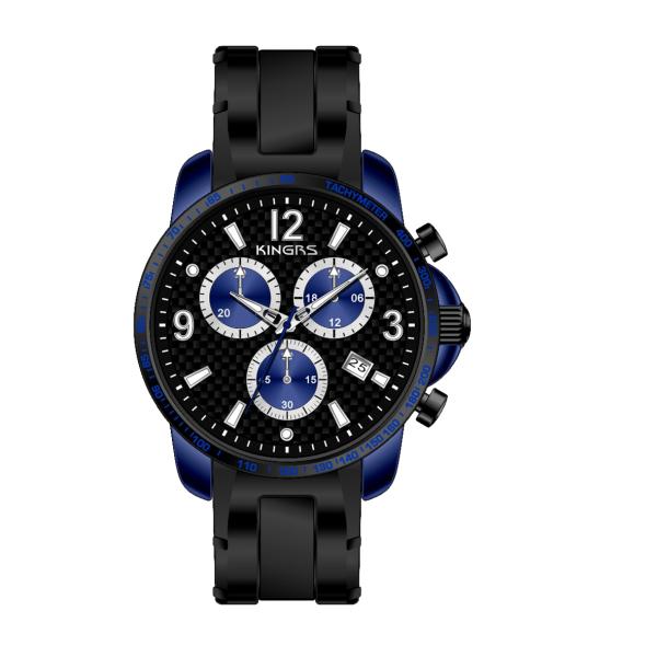 Fashion Sport Men Silicone Strap Watches Multifunction With Alu Case