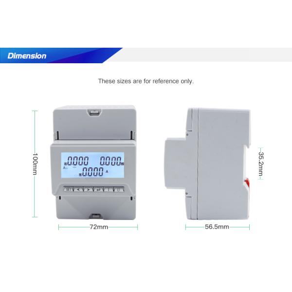 Three Phase Din Rail Mounting LCD display Multifunction Power Meter with RS485 Communication Port