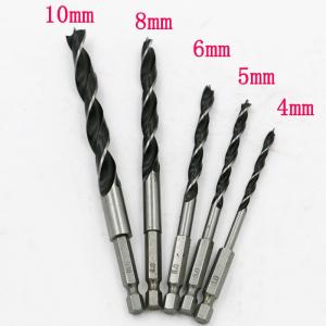 Buy cheap High Carbon Steel Wood Drill Bits , Hex Shank Brad Point Drill Bits product