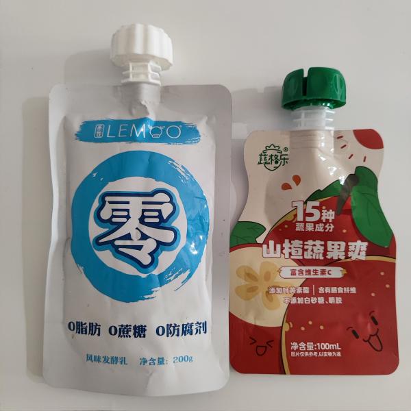 Spout Stand Up Bag Juice Milk Tea Soy Milk Energy Drink Wine Cocktail Milk Liquid Fruit Puree Ketchup Sauce Suction Spout Bag