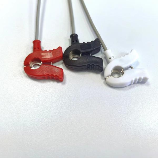 Medical TPU 3 Lead ECG Lead Wires Clip Type for Monitoring