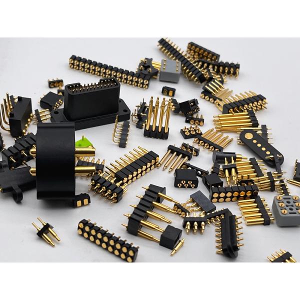 Female Pogo Pin Connector 6P Gold Plated H2.5 Dip Type Brass Contact For PCB High Current