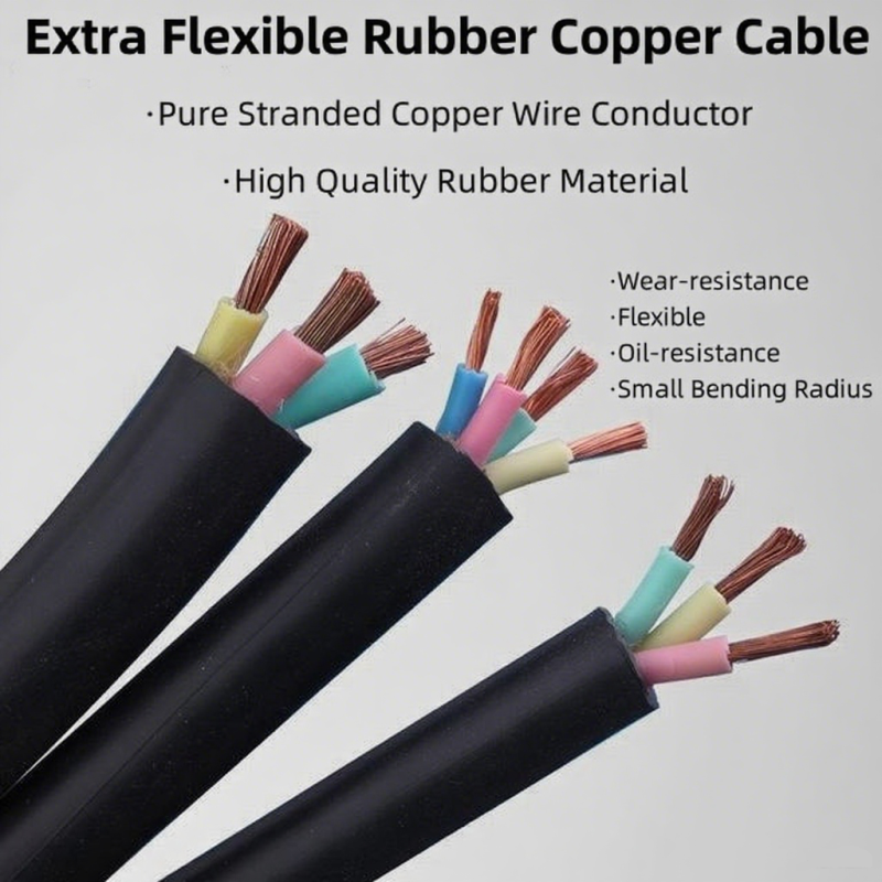 Custom Size Weather Resistant Rubber Flex Cable With Stranded Copper Core