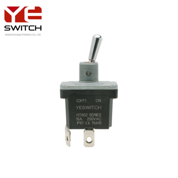 HT802 Industrial Metal Toggle Switch Auto Reset 2 Positions 2pin Momentary