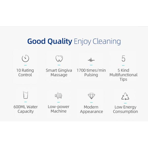 Cleans deep 600ml Nicefeel Water Flosser One button For Oral Hygiene