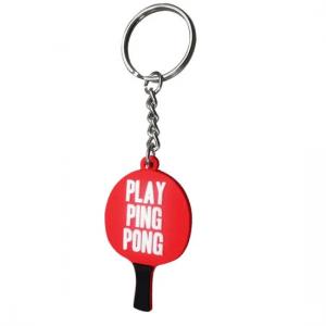 China Custom Rubber PVC Keychain Ping Pong Paddle Table Tennis Shape on sale