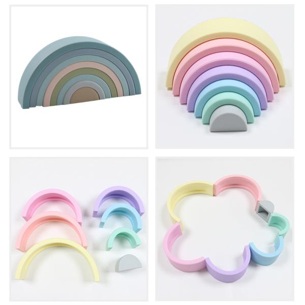 3d Folding Children'S Puzzle Silicone Rubber Rainbow Custom Rubber Toys