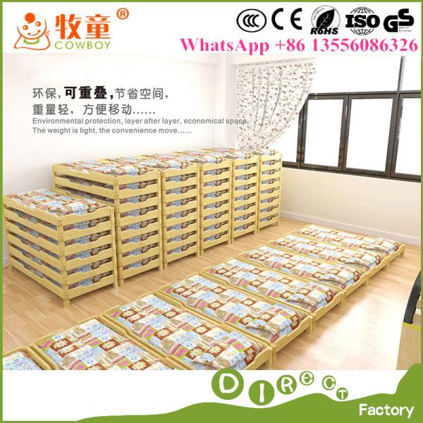 Quality Guangzhou China Manufacturer Kids Child Care Wooden Stackable Beds for Kindergarten for sale