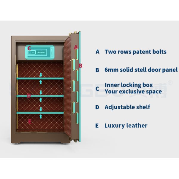 Digital Electronic Lock Commercial Safe Box Solid Steel 10mm Door Panel YB/ZY-100