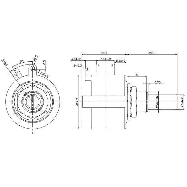 534 Multi-turn Wire Wound Precision Potentiometer 10KΩ 2W