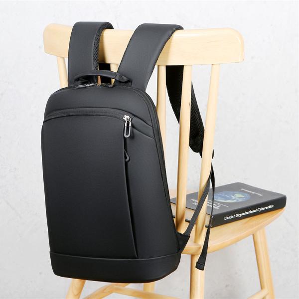 ready goods black waterproof material laptop backpack EVA padded back