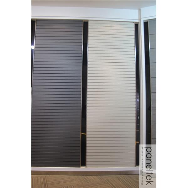 Ventilated Facade Exterior Wall Cladding Panels Grooved Shape Terracotta Panels
