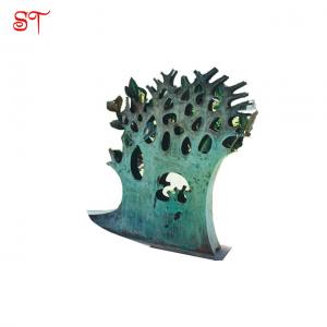 China Garden Customized Abstract art Green Tree Branch Shape Stainless Steel Statue New Design Outdoor Patio Yard Decoration on sale