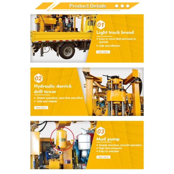 Commercial 200m Deep Water Well Drilling Truck Water Well Service Rig Vehicle Mounted