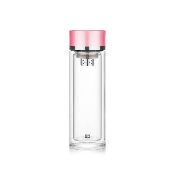 300ml Clear Glass Water Pitcher Bottle Jug With Tea Infuser filter Strainer Travel Essential