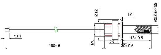 Threaded Stainless Steel Tube Thermistor Temperature Sensor Probe For Liquid Measurement