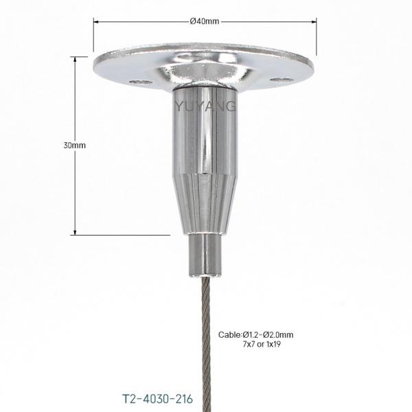 Iron Suspension Cable Gripper Easy Installation 2mm Disc Shaped Ceiling Attachment Kit