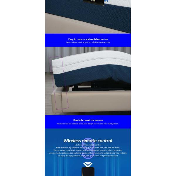 Electric Lift Bed Intelligent Bed Multifunctional Home Care Bed Automatic Removable Assisted Standing Backrest E200H