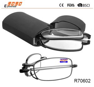 China Portable Fashion Folding Reading Glasses Rotation Eyeglass on sale